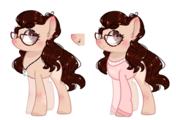 Size: 1280x869 | Tagged: safe, artist:jxst-alexa, oc, oc only, oc:maria alice, earth pony, pony, clothes, female, glasses, mare, shirt, simple background, solo, transparent background