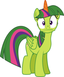 Size: 817x978 | Tagged: safe, artist:valadrem, edit, vector edit, thorax, twilight sparkle, alicorn, pony, g4, colored horn, female, horn, king thorax, looking at you, mare, palette swap, recolor, simple background, solo, transparent background, twilight sparkle (alicorn), vector