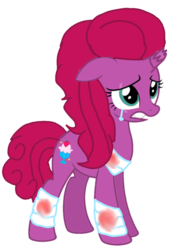 Size: 767x1080 | Tagged: safe, artist:徐詩珮, oc, oc only, oc:betty pop, pony, unicorn, g4, my little pony: the movie, base used, broken horn, crying, female, horn, magical lesbian spawn, mare, offspring, parent:glitter drops, parent:tempest shadow, parents:glittershadow, simple background, solo, transparent background