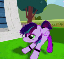 Size: 456x416 | Tagged: safe, artist:jace-lethecus, oc, oc only, oc:lixy stargleam, alicorn, pony, 3d, alicorn oc, animated, ass up, butt shake, dancing, day, female, horn, mare, second life, video game, wings