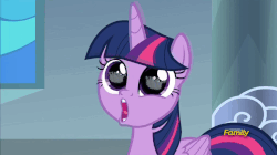 Size: 806x451 | Tagged: safe, screencap, twilight sparkle, alicorn, pony, season 9, sparkle's seven, spoiler:s09, animated, crown, cute, eye reflection, eye shimmer, faic, female, forever, gif, hard-won helm of the sibling supreme, jewelry, pudding face, reflection, regalia, solo, twiabetes, twilight sparkle (alicorn)