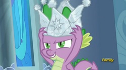 Size: 1670x932 | Tagged: safe, screencap, spike, g4, sparkle's seven, hard-won helm of the sibling supreme, male, solo
