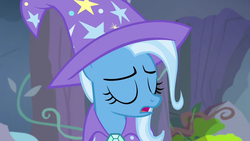 Size: 1280x720 | Tagged: safe, screencap, trixie, pony, unicorn, g4, to change a changeling, clothes, female, hat, mare, solo, trixie's hat