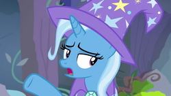 Size: 1280x720 | Tagged: safe, screencap, trixie, pony, unicorn, g4, to change a changeling, clothes, female, hat, mare, solo, trixie's hat
