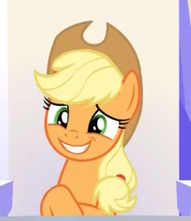 Size: 357x414 | Tagged: safe, screencap, applejack, earth pony, pony, g4, sparkle's seven, cute, female, jackabetes, mare, smiling, solo