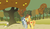 Size: 2064x1182 | Tagged: safe, braeburn, marble pie, earth pony, pony, g4, afternoon, apple orchard, day, female, looking at each other, male, ship:braeble, shipping, straight, walking