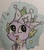 Size: 1668x1878 | Tagged: safe, artist:lightisanasshole, spike, dragon, g4, my little pony: friendship is magic, sparkle's seven, abstract background, big eyes, blue background, crown, cute, green eyes, happy, hard-won helm of the sibling supreme, male, paper crown, scale, scales, simple background, smiling, solo, stars, traditional art, watercolor painting