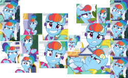 Size: 1698x1048 | Tagged: safe, screencap, rainbow dash, zephyr breeze, pegasus, pony, g4, sparkle's seven, alternate hairstyle, apprehensive, awkward, beautiful, clothes, cute, dashabetes, disgusted, dress, ear piercing, earring, expressions, frown, glare, jewelry, megaradash, montage, nervous, piercing, rainbow dash is best facemaker, royal guard zephyr breeze, shoes, smiling