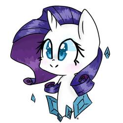 Size: 1000x1000 | Tagged: safe, artist:windymils, rarity, pony, unicorn, g4, bust, colored pupils, cute, diamond, female, neck fluff, portrait, raribetes, simple background, solo, white background