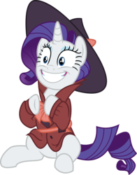 Size: 5369x6852 | Tagged: safe, artist:shootingstarsentry, rarity, pony, unicorn, g4, sparkle's seven, absurd resolution, clothes, cute, detective rarity, female, giddy, hat, mare, raribetes, simple background, sitting, solo, transparent background, vector