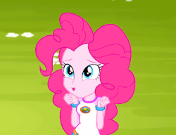 Size: 640x492 | Tagged: safe, screencap, pinkie pie, equestria girls, g4, my little pony equestria girls: legend of everfree, animated, camp everfree outfits, cute, diapinkes, female, gif, happy, licking, licking lips, tongue out