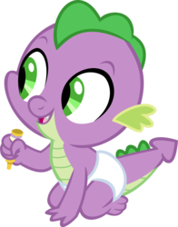 Size: 2429x3091 | Tagged: safe, artist:red4567, spike, dragon, g4, sparkle's seven, baby, baby dragon, baby spike, crayon, cute, diaper, high res, male, simple background, solo, spikabetes, that was fast, transparent background, vector