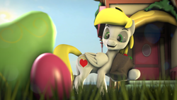 Size: 3840x2160 | Tagged: safe, artist:fiopon, oc, oc only, pony, 3d, easter, easter egg, easter egg hunt, egg, high res, holiday, outdoors, solo, source filmmaker
