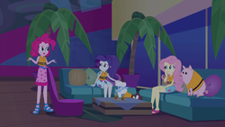 Size: 1920x1080 | Tagged: safe, screencap, fluttershy, pinkie pie, rarity, pig, sheep, equestria girls, equestria girls specials, g4, my little pony equestria girls: better together, my little pony equestria girls: spring breakdown, female