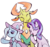 Size: 750x708 | Tagged: safe, artist:vampireselene13, starlight glimmer, thorax, trixie, changedling, changeling, pony, unicorn, g4, clothes, female, hat, king thorax, male, mare, simple background, transparent background, trio, trixie's hat
