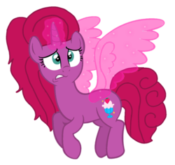 Size: 1019x962 | Tagged: safe, artist:徐詩珮, oc, oc only, oc:betty pop, pony, unicorn, artificial wings, augmented, base used, female, magic, magic wings, magical lesbian spawn, mare, offspring, parent:glitter drops, parent:tempest shadow, parents:glittershadow, simple background, solo, transparent background, wings