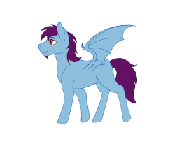 Size: 764x700 | Tagged: safe, artist:flaming-trash-can, oc, oc:quick draw, pony, vampony, animated, bat wings, facial hair, frame by frame, gif, goatee, male, red eyes, solo, walking, wings