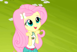 Size: 640x439 | Tagged: safe, screencap, fluttershy, equestria girls, g4, my little pony equestria girls: legend of everfree, animated, camp everfree outfits, cute, female, gif