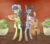 Size: 1213x1075 | Tagged: safe, artist:ladichuma, fiddlesticks, octavia melody, earth pony, pony, g4, apple family member, bipedal, bow (instrument), cello, musical instrument, violin