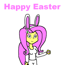Size: 797x811 | Tagged: safe, artist:samueljcollins1990, fluttershy, equestria girls, g4, animal costume, bunny costume, bunny ears, clothes, costume, cute, easter, easter bunny, easter egg, holiday
