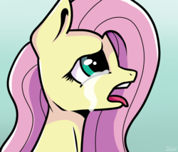Size: 2000x1700 | Tagged: safe, artist:jellysketch, fluttershy, pegasus, pony, g4, bust, crying, female, mare, open mouth, sad, solo