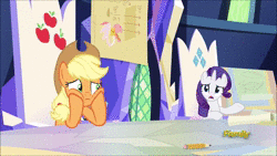 Size: 1280x720 | Tagged: safe, screencap, applejack, rarity, spike, twilight sparkle, alicorn, dragon, earth pony, pony, unicorn, g4, sparkle's seven, animated, animation error, chalkboard, disappear, disappearing, discovery family logo, female, friendship throne, male, rendering error, sound, teleportation, twilight sparkle (alicorn), webm, winged spike, wings