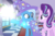 Size: 2960x1968 | Tagged: safe, artist:caliazian, artist:disneymarvel96, edit, vector edit, starlight glimmer, trixie, pony, g4, brooch, cape, clasp, clothes, crepuscular rays, gem, glowing, hallway, hat, sunlight, trixie's cape, trixie's glowing brooch, trixie's hat, vector