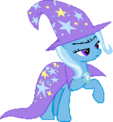 Size: 431x467 | Tagged: safe, trixie, pony, g4, cropped, female, pixel art, raised hoof, solo