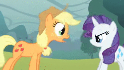 Size: 1280x720 | Tagged: safe, edit, edited screencap, screencap, sound edit, applejack, rarity, twilight sparkle, g4, look before you sleep, 300, animated, crossover, golden oaks library, pillow, pillow fight, rain, sound, this is sparta, webm