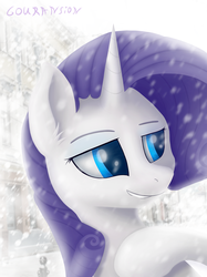 Size: 2434x3246 | Tagged: safe, artist:foxpit, rarity, pony, unicorn, g4, female, high res, mare, signature, solo