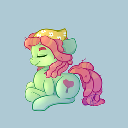 Size: 800x800 | Tagged: safe, artist:mdragonflame, tree hugger, earth pony, pony, g4, cute, eyes closed, female, huggerbetes, mare, profile, prone, solo