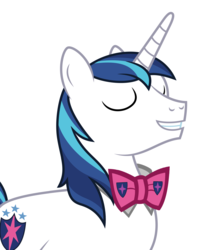 Size: 2800x3344 | Tagged: safe, artist:dashiesparkle edit, artist:disneymarvel96, edit, vector edit, shining armor, pony, g4, bowtie, bowties are cool, content, eyes closed, happy, high res, vector