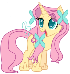 Size: 873x915 | Tagged: safe, artist:alex-yt, fluttershy, pony, unicorn, g4, base used, colored pupils, cute, eye clipping through hair, female, fluttershy (g5 concept leak), g5 concept leak style, g5 concept leaks, heart eyes, mare, open mouth, shyabetes, simple background, solo, transparent background, unicorn fluttershy, wingding eyes
