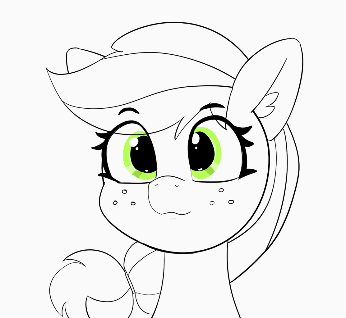 Safe Artist Pabbley Applejack Earth Pony Pony Bust Cute Female Freckles