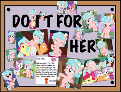 Size: 600x458 | Tagged: safe, artist:alwaysdressesinstyle, apple bloom, cozy glow, scootaloo, sweetie belle, earth pony, pony, g4, marks for effort, my little pony: friendship is magic, school raze, do it for her, exploitable meme, implied lord tirek, male, meme, note, the simpsons