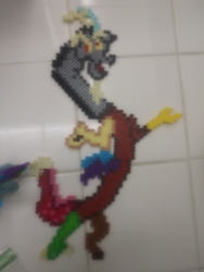 Size: 4160x3120 | Tagged: safe, discord, g4, babscon, babscon 2019, irl, perler, perler beads, photo