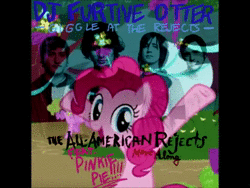 Size: 640x480 | Tagged: safe, edit, edited screencap, screencap, pinkie pie, human, pony, g4, all-american rejects, animated, irl, irl human, laughter song, mashup, music, photo, sound, webm, youtube link