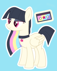 Size: 2339x2952 | Tagged: safe, artist:glowfangs, oc, oc only, oc:radio star, pegasus, pony, female, high res, magical lesbian spawn, mare, offspring, parent:rainbow dash, parent:songbird serenade, solo