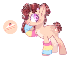 Size: 1280x961 | Tagged: safe, artist:jxst-alexa, oc, oc only, oc:cheesecake strawberry, earth pony, pony, braces, female, leg warmers, mare, offspring, parent:cheese sandwich, parent:pinkie pie, parents:cheesepie, simple background, solo, transparent background