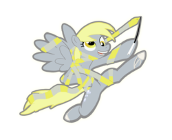 Size: 900x730 | Tagged: artist needed, safe, derpy hooves, pony, g4, female, rhythmic gymnastics, ribbon, simple background, solo, tangled up, transparent background