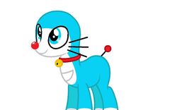 Size: 1103x689 | Tagged: safe, pony, blue eyes, doraemon, ponified, simple background, smiling, solo, standing, white background