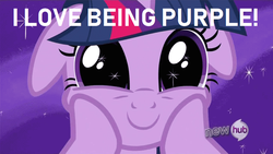 Size: 796x450 | Tagged: source needed, safe, edit, edited screencap, screencap, twilight sparkle, pony, g4, cute, female, floppy ears, i love being purple, male, meme, patrick star, purple, purple smart, shaped like itself, solo, spongebob squarepants, the spongebob squarepants movie, twiabetes, you don't say