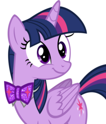 Size: 4048x4744 | Tagged: safe, artist:deathnyan, artist:disneymarvel96, edit, vector edit, twilight sparkle, alicorn, pony, g4, bowtie, bowties are cool, female, happy, mare, simple background, smiling, solo, sparkly, twilight sparkle (alicorn), vector, white background