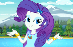 Size: 640x417 | Tagged: safe, screencap, rarity, equestria girls, g4, my little pony equestria girls: legend of everfree, animated, camp everfree outfits, cute, female, gif, raribetes, solo