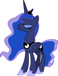 Size: 4593x6000 | Tagged: safe, artist:pink1ejack, princess luna, alicorn, pony, g4, sparkle's seven, absurd resolution, eyeroll, female, hoof shoes, jewelry, luna is not amused, mare, pouting, raspberry noise, regalia, simple background, transparent background, unamused, vector
