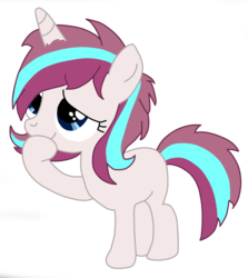 Size: 1790x2010 | Tagged: safe, artist:enash97, oc, oc only, oc:midlight, pony, unicorn, female, filly, simple background, smiling, solo, transparent background