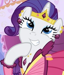 Size: 608x719 | Tagged: safe, screencap, rarity, pony, unicorn, g4, suited for success, clothes, cropped, cute, dress, female, gala dress, mare, raised hoof, raribetes, solo