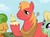 Size: 600x439 | Tagged: safe, screencap, big macintosh, earth pony, pony, friendship is magic, g4, cropped, cupcake, food, hub logo