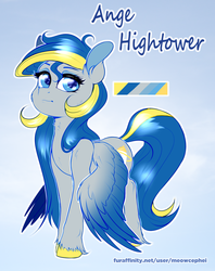 Size: 1780x2245 | Tagged: safe, artist:meowcephei, oc, oc only, oc:ange hightower, pegasus, pony, commission, reference sheet, solo