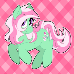 Size: 1668x1668 | Tagged: safe, artist:cenonplusfish, minty, earth pony, pony, g3, abstract background, cute, female, freckles, mare, mintabetes, solo
